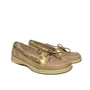 NEW Sperry Top-sider Women’s Gold Tan Angelfish Boat Shoes Size 7.5 Preppy